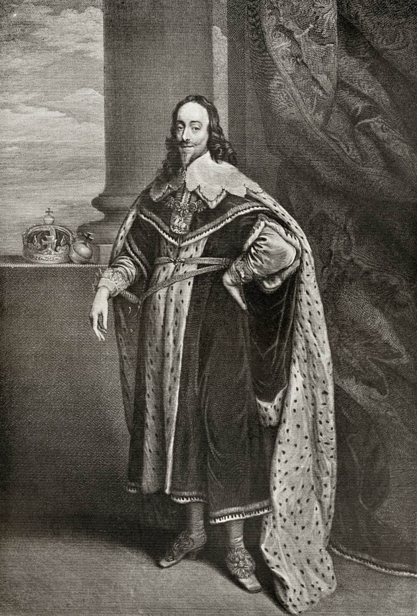 Karol I, grawerowane przez Sir Roberta Stange, z „Podręcznika kolekcjonera grafik” Alfreda Whitmana, wydanego przez George Bell und Sons, 1901 autorstwa Anthony van Dyck