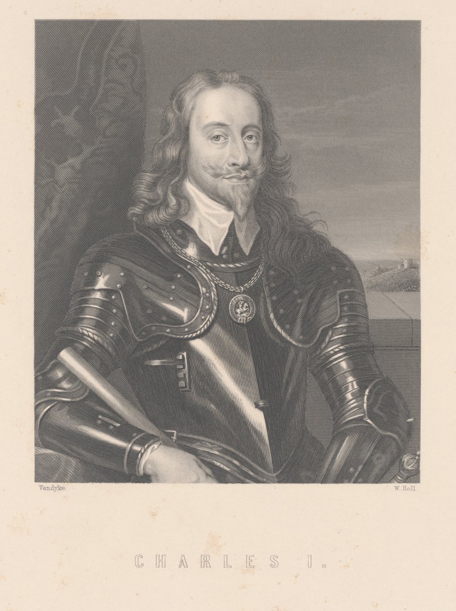 Karol I, wyryty przez W. Halla autorstwa Anthony van Dyck