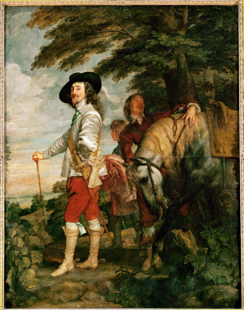 Karol I, król Anglii, portret podczas polowania - ... autorstwa Anthony van Dyck