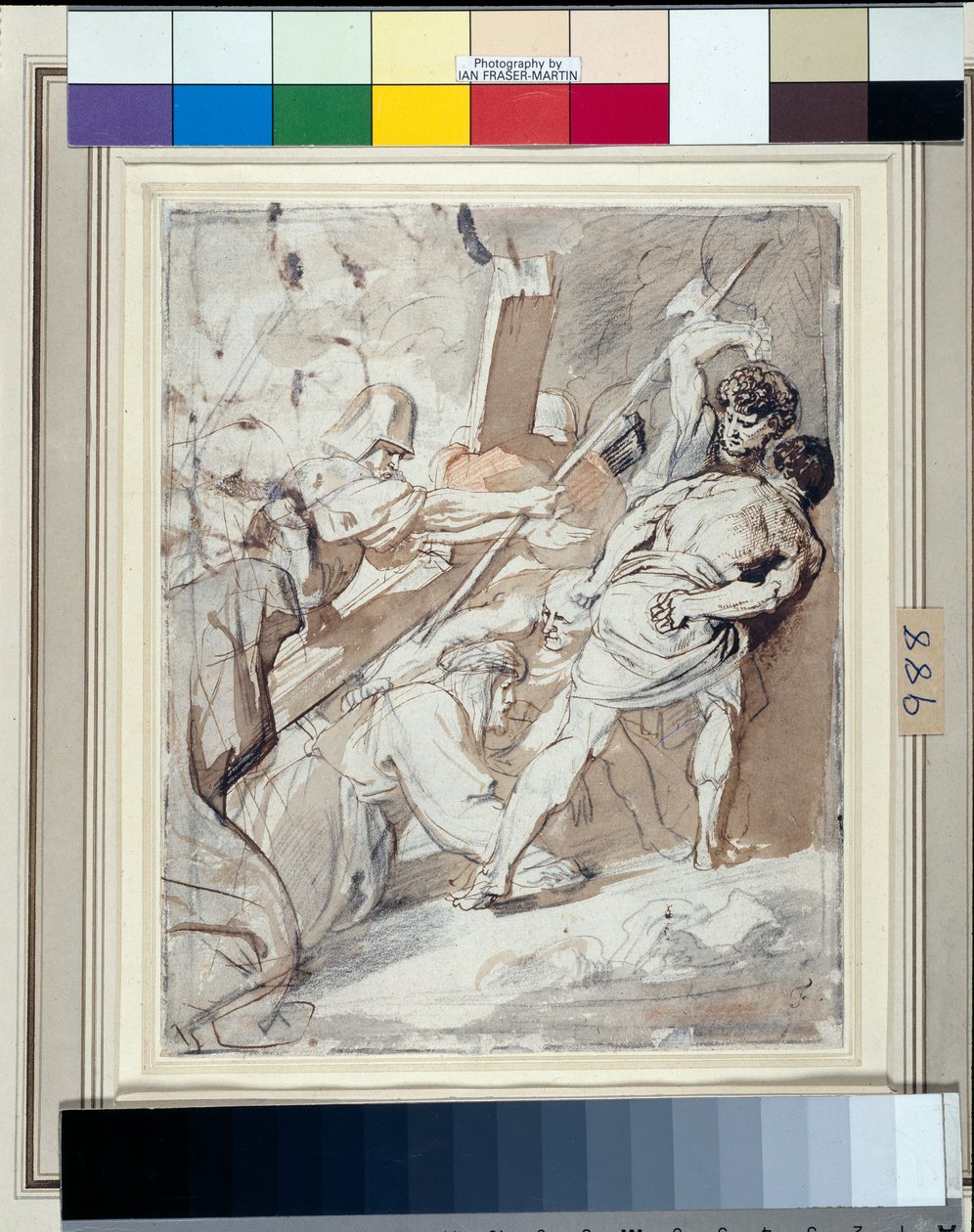 Chrystus niosący krzyż (pióro i atrament z mydłem na kredzie na papierze) autorstwa Anthony van Dyck