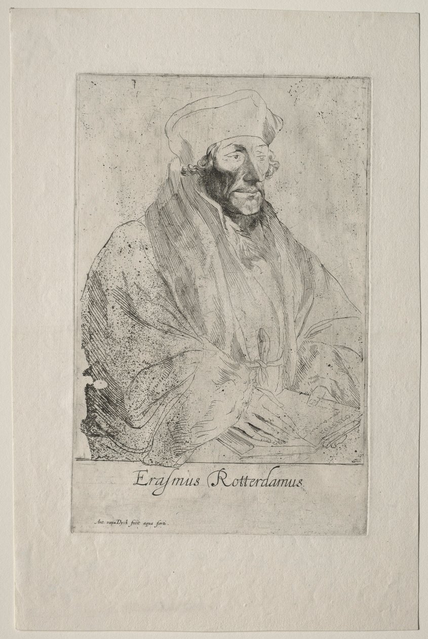 Desiderius Erazm z Rotterdamu. autorstwa Anthony van Dyck
