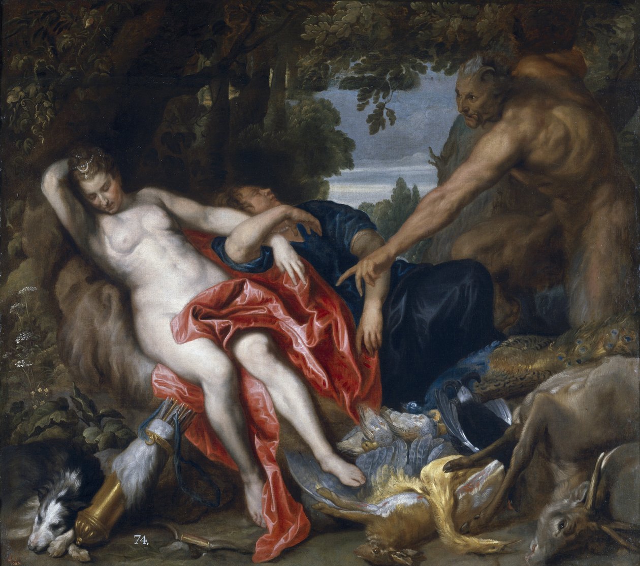 Diana i jej nimfa zaskoczeni satyr autorstwa Anthony van Dyck