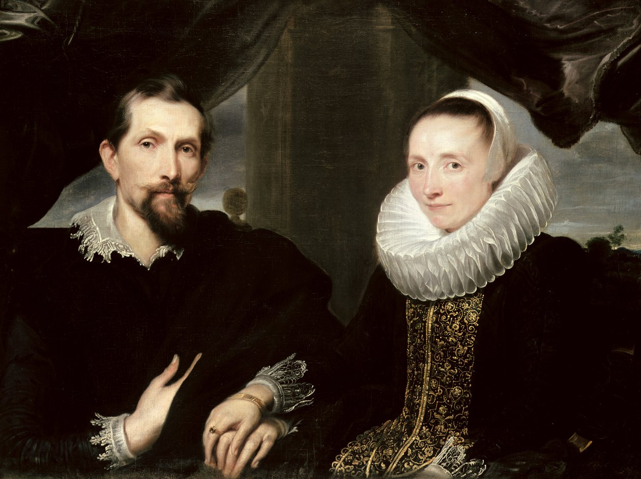 Podwójny portret malarza Fransa Snydersa (1579-1657) i jego żony Margarethy de Vos, 1621 autorstwa Anthony van Dyck
