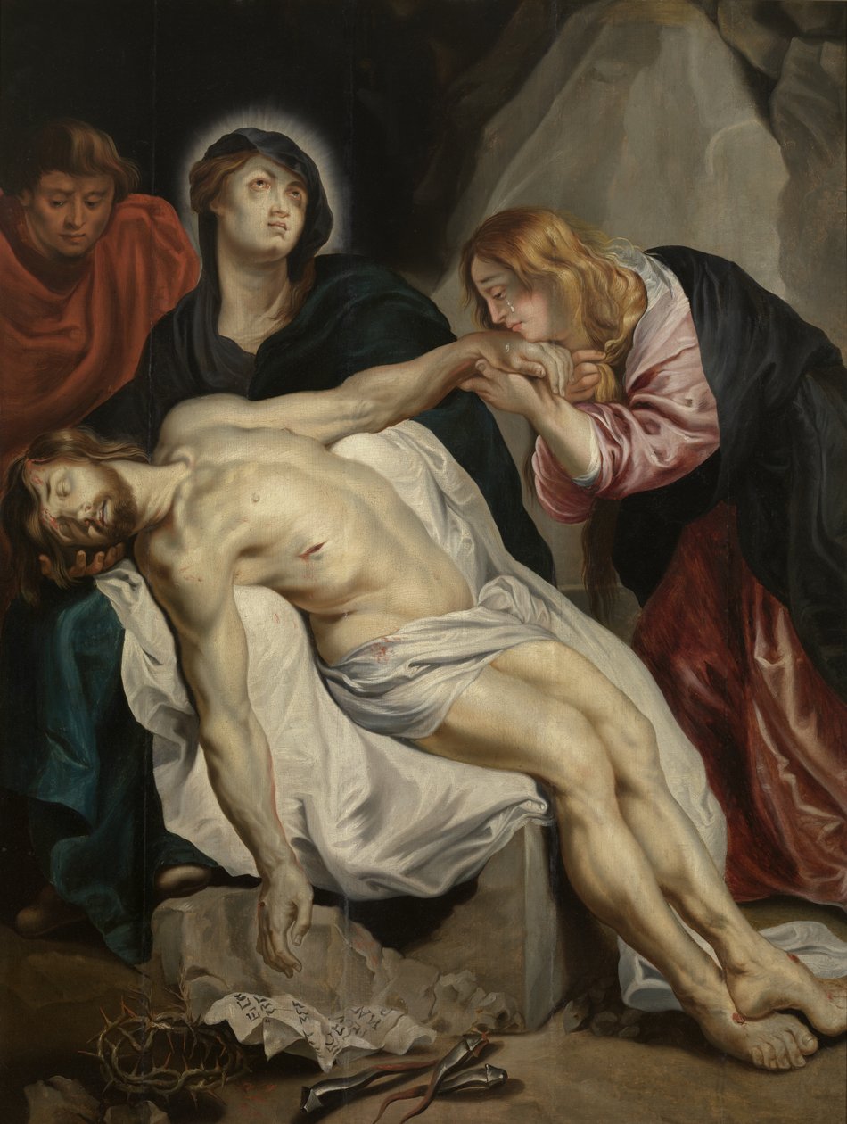 Niderlandzki: Bewening van Christus Lament nad zmarłym Chrystusem autorstwa Anthony van Dyck