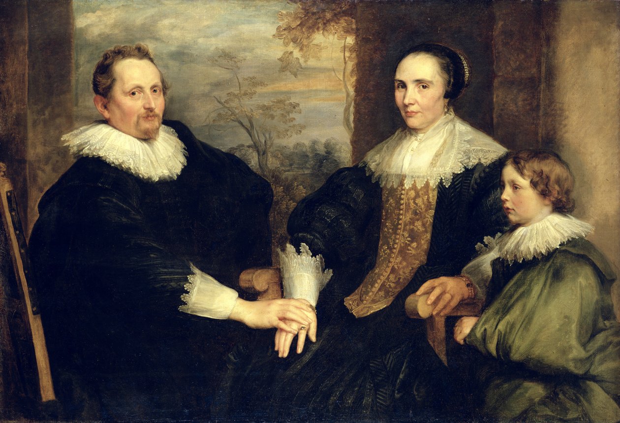 Portret rodzinny Sebastiana Leerse (1584-1664) z żoną i synem, 1630-32 autorstwa Anthony van Dyck