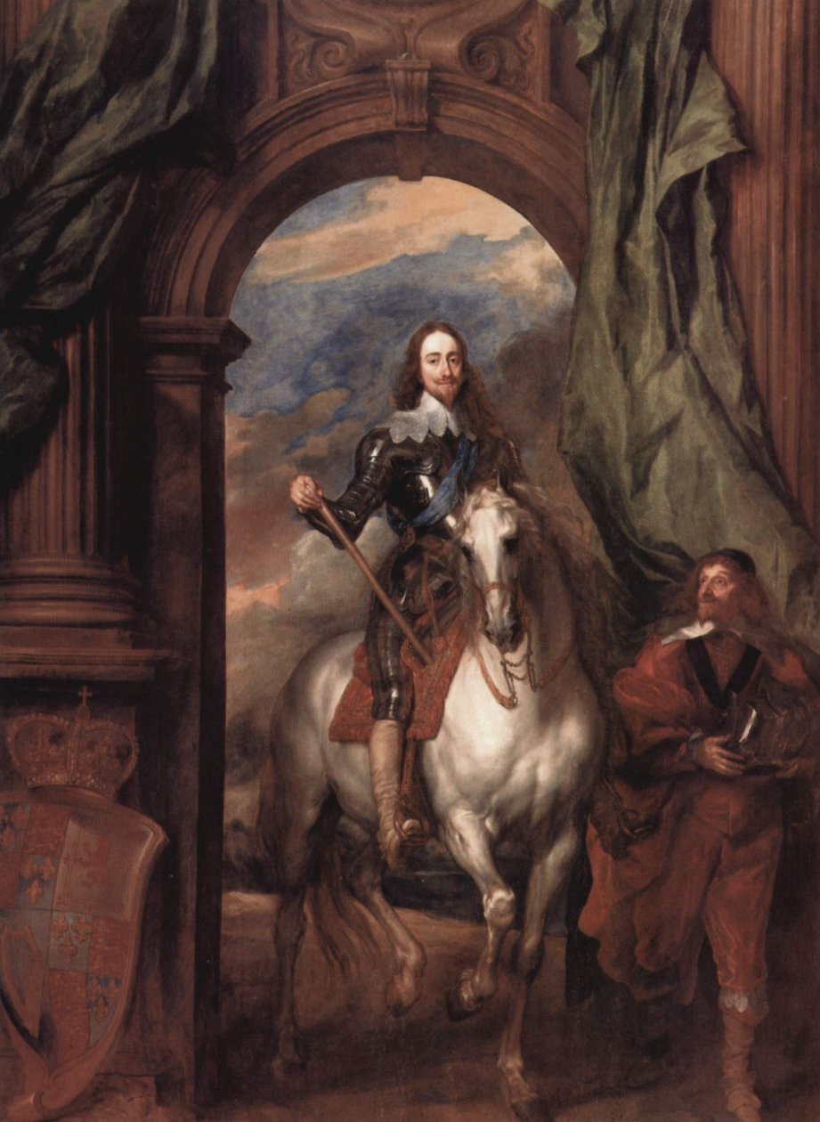 Niemcy: Portret Karola I, króla Anglii, na koniu z jego towarzyszem St Antoine Karol I (1600-1649) z M. de St Antoine autorstwa Anthony van Dyck