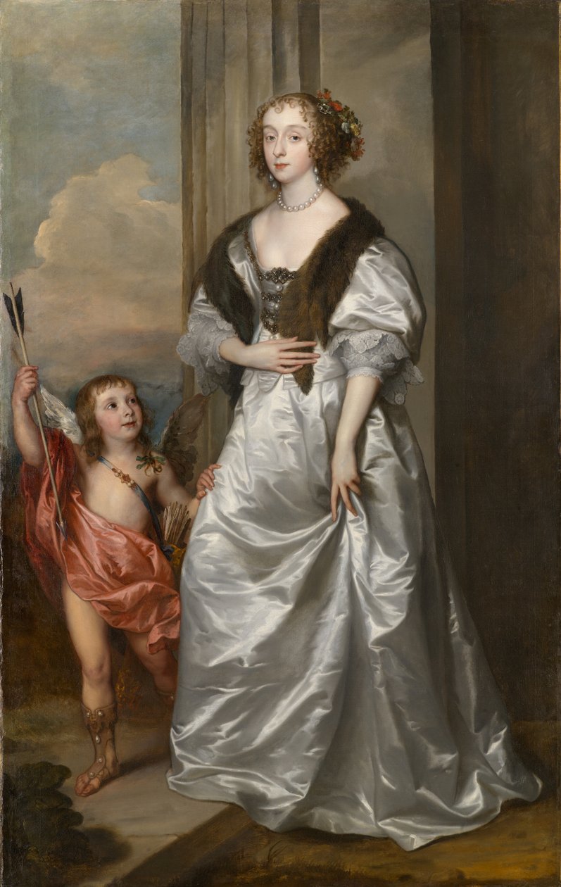 Lady Mary Villiers, późniejsza księżna Richmond i Lennox (1622?1685), z Charlesem Hamiltonem, Lordem Arranem, c.1637 autorstwa Anthony van Dyck
