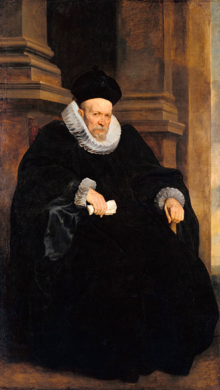 "" Portret genialnego dżentelmena "" (Portret dżentelmena z Genovese) Obraz Anthonisa van Dycka (1599-1641) Olej na płótnie c 1621 Dim 203x117,3 cm Staatliche Museen, Berlin autorstwa Anthony van Dyck
