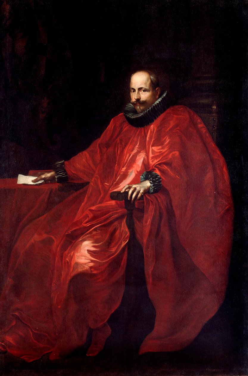 Portret Agostino Pallavicino (1577-1649) w stroju ambasadora do papieża Gregoire XV Obraz Antonie Van Dyck (1599-1641) niedz. 219,5x148 cm Genes, Galleria di Palazzo Bianco autorstwa Anthony van Dyck