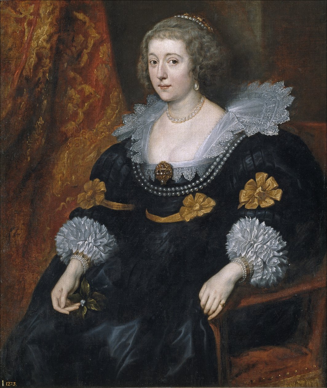 Portret Amalii z Solms-Braunfels (1602-1675) (Amelie de Solms Braunfels) - Peinture de Sir Anthonis (Anton ou Antoon) van Dyck (1599-1641) - 1631-1632 - Olej na płótnie - 105x91 - Museo del Prado, Madryt autorstwa Anthony van Dyck