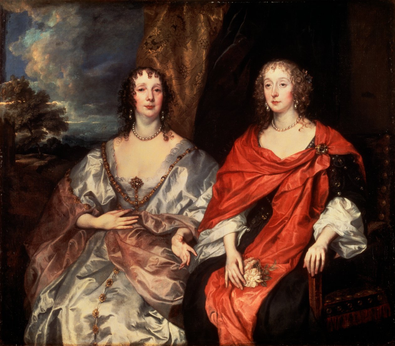 Portret Anne Dalkeith i Anne Kirke, lata 30. XVII wieku. autorstwa Anthony van Dyck