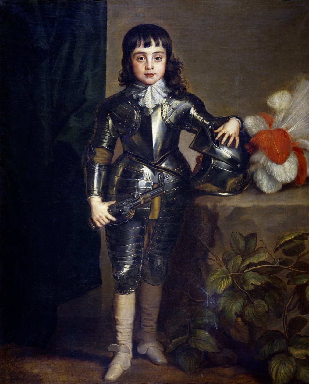 Portret Karola II Anglii (1630-1685) jako dziecko - Dyck, Sir Anthony van (1599-1641) - ok. 1637 - Olej na płótnie - 135x109 - Museo del Prado, Madryt autorstwa Anthony van Dyck
