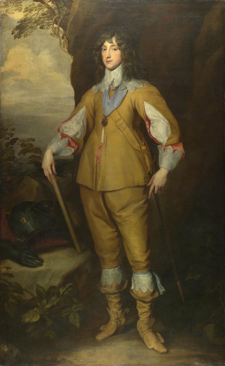 Portret Karola I Ludwika 1617-1680, elektor palatyn, ok. 1637 autorstwa Anthony van, Dyck