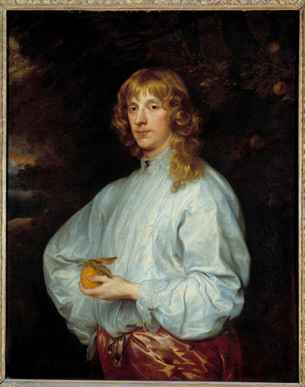 Portret Jamesa Stuarta, księcia Lennox, a następnie Richmond (1612-1655) trzymającego jabłko złote z Paryża. Obraz Antona (Antoon lub Anthony) van Dyck (1599-1641) ok. 1632-1640 wym. 1,07x0,84 m - Portret Jakuba Stuarta, księcia Lennox, a później księcia autorstwa Anthony van Dyck
