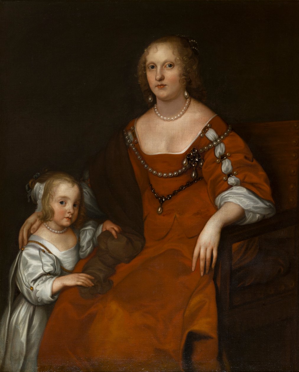 Portret Margaret Howard, hrabiny Carlisle (1618-1664) i lady Diany Russell, która została Lady Allington (1652-1701), ok. 1654-53 (olej na płótnie) autorstwa Anthony van Dyck