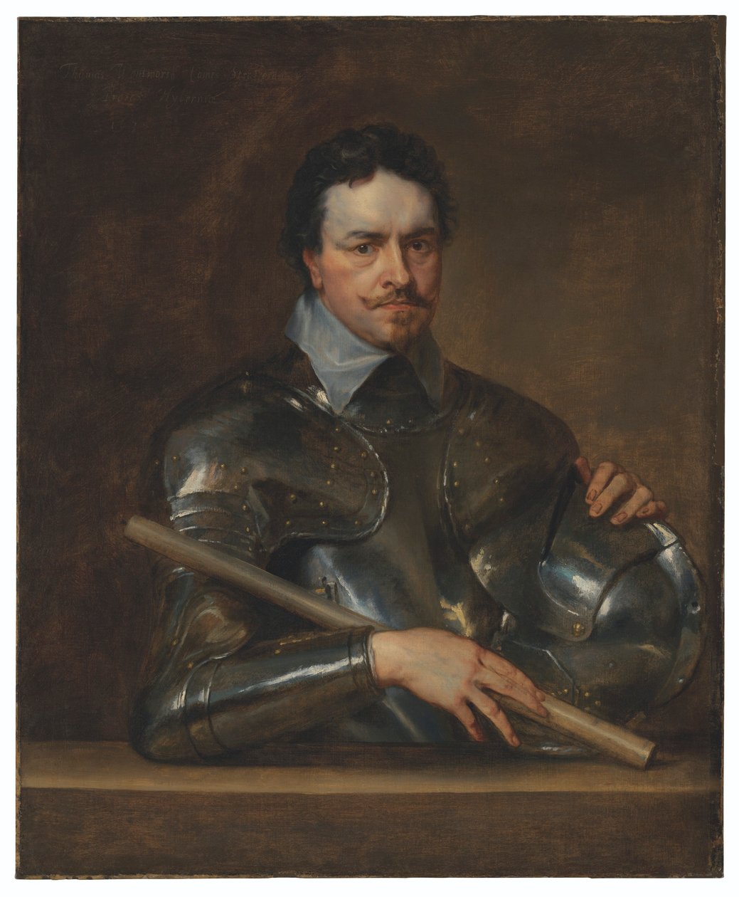 Portret Thomasa Wentwortha, 1. hrabiego Strafford (1593-1641), półdługi, w zbroi autorstwa Anthony van Dyck