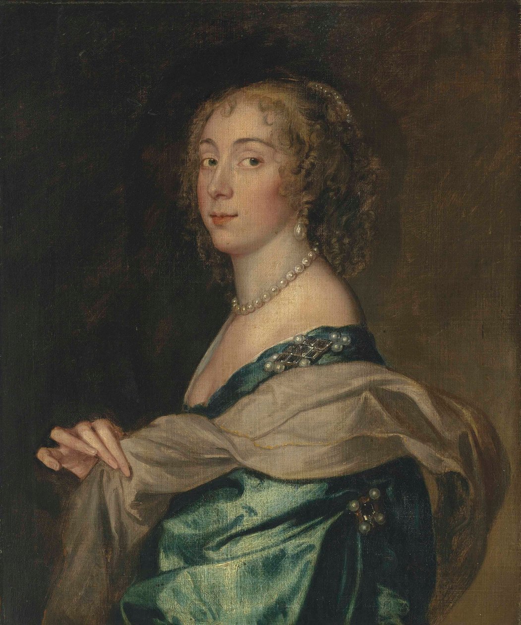 Portret damy, prawdopodobnie Penelopy, Lady Bayning (1620-1647), późniejszej Lady Herbert. autorstwa Anthony van Dyck