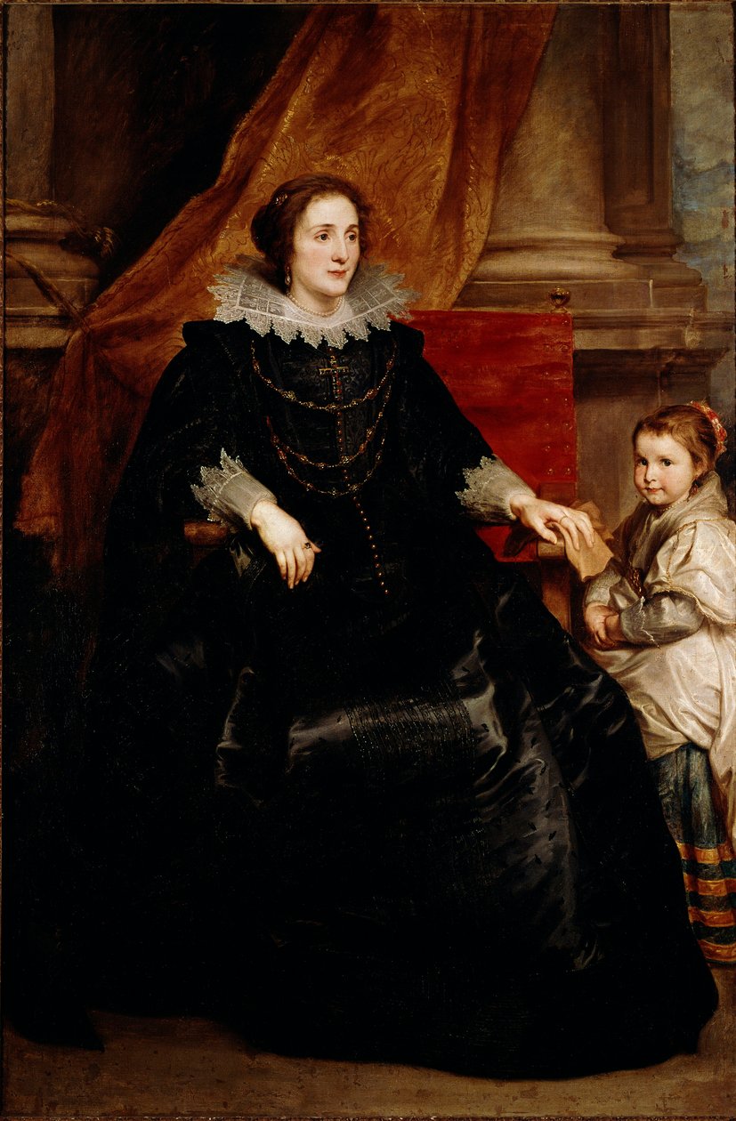 Portret dobrej damy i jej córki Obraz Antoine (Antoon lub Anton) Van Dyck (1599-1641) autorstwa Anthony van Dyck