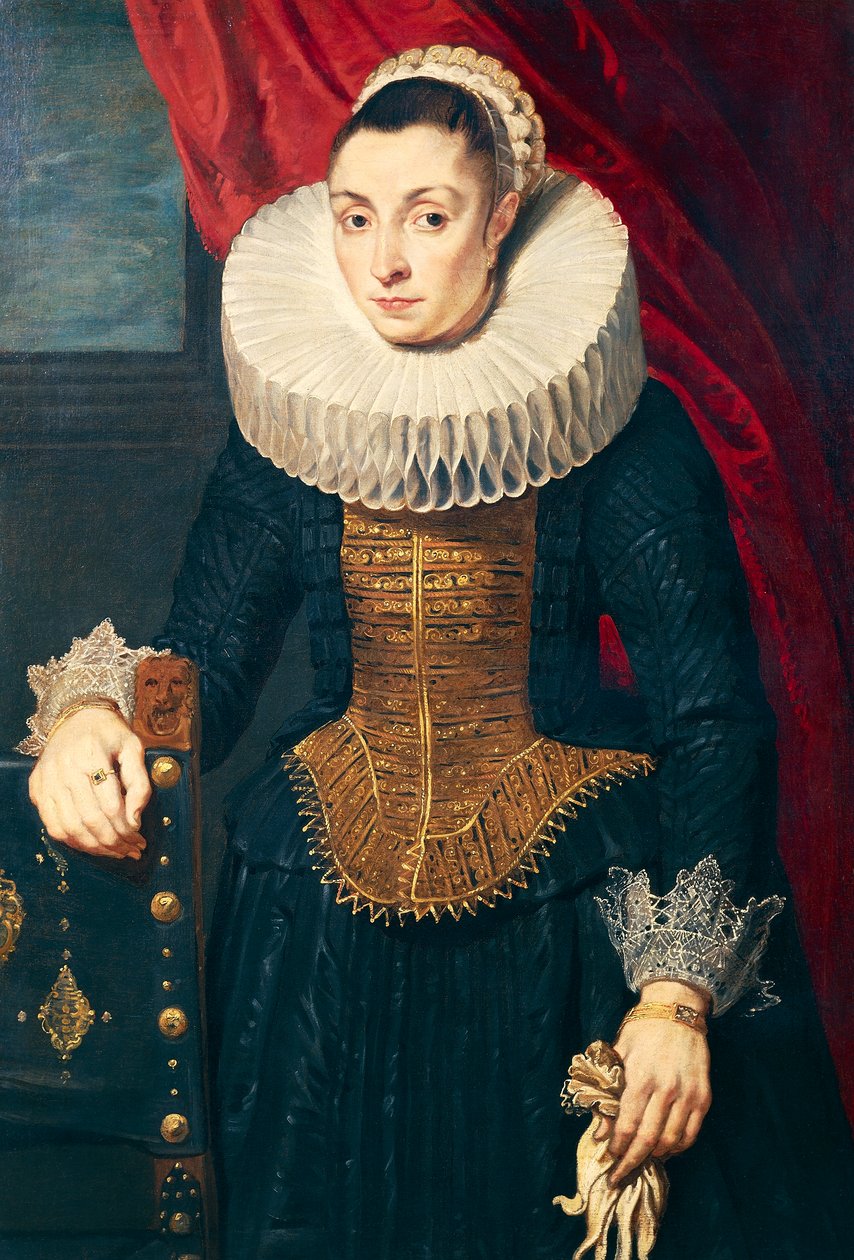 Portret kobiety, naśladowca Antona van Dycka (1599-1641), olej na płótnie. autorstwa Anthony van Dyck