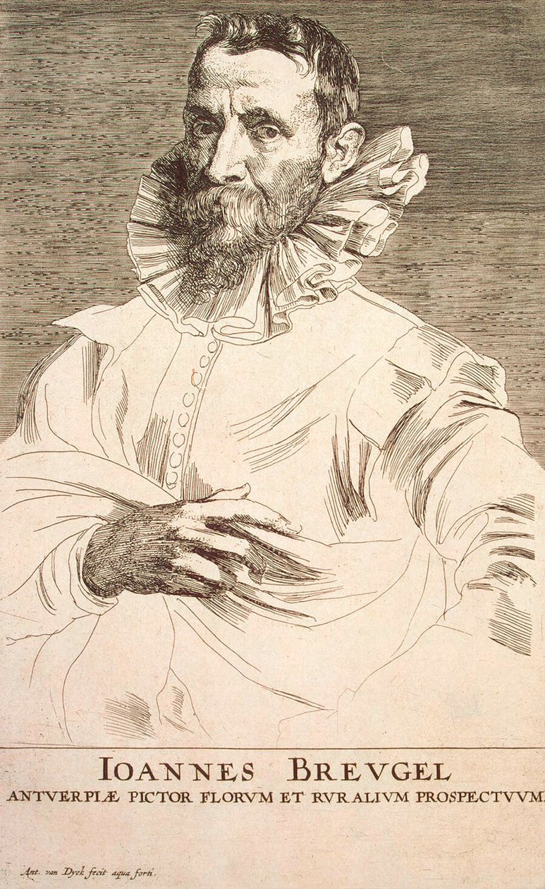 Portret artysty Jana Bruegla Młodszego 1601-1678, pierwsza tercja XVII wieku autorstwa Anthony van Dyck