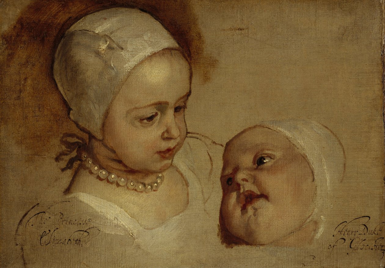 Księżniczka Elżbieta (1635–1650) i księżniczka Anna (1637–1640). Córki Karola I autorstwa Anthony van Dyck