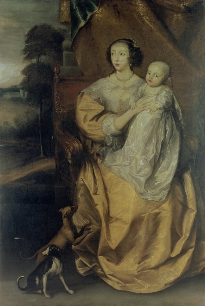 Królowa Henrietta Maria (1609-69) ok. 1640 autorstwa Anthony van Dyck
