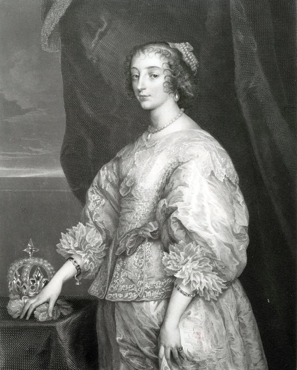 Królowa Henrietta Maria, 1851 autorstwa Anthony van Dyck