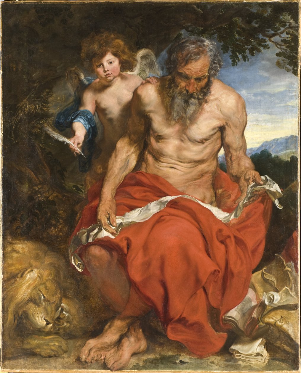 Święty Hieronim medytujący na pustyni autorstwa Anthony van Dyck