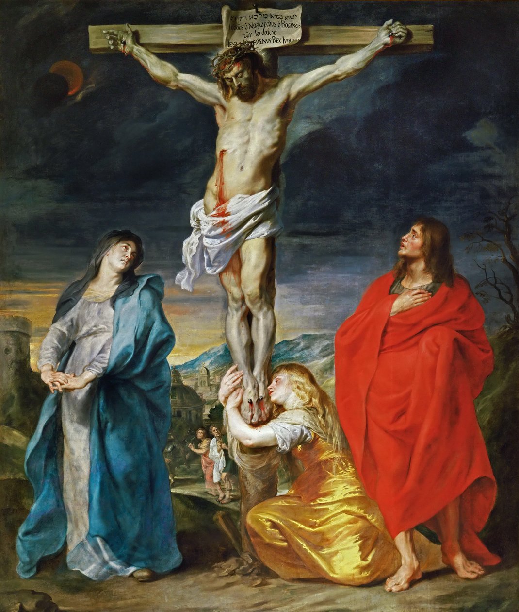 Ukrzyżowany Chrystus z Maryją Dziewicą, świętymi Janem Chrzcicielem i Marią Magdaleną autorstwa Anthony van Dyck
