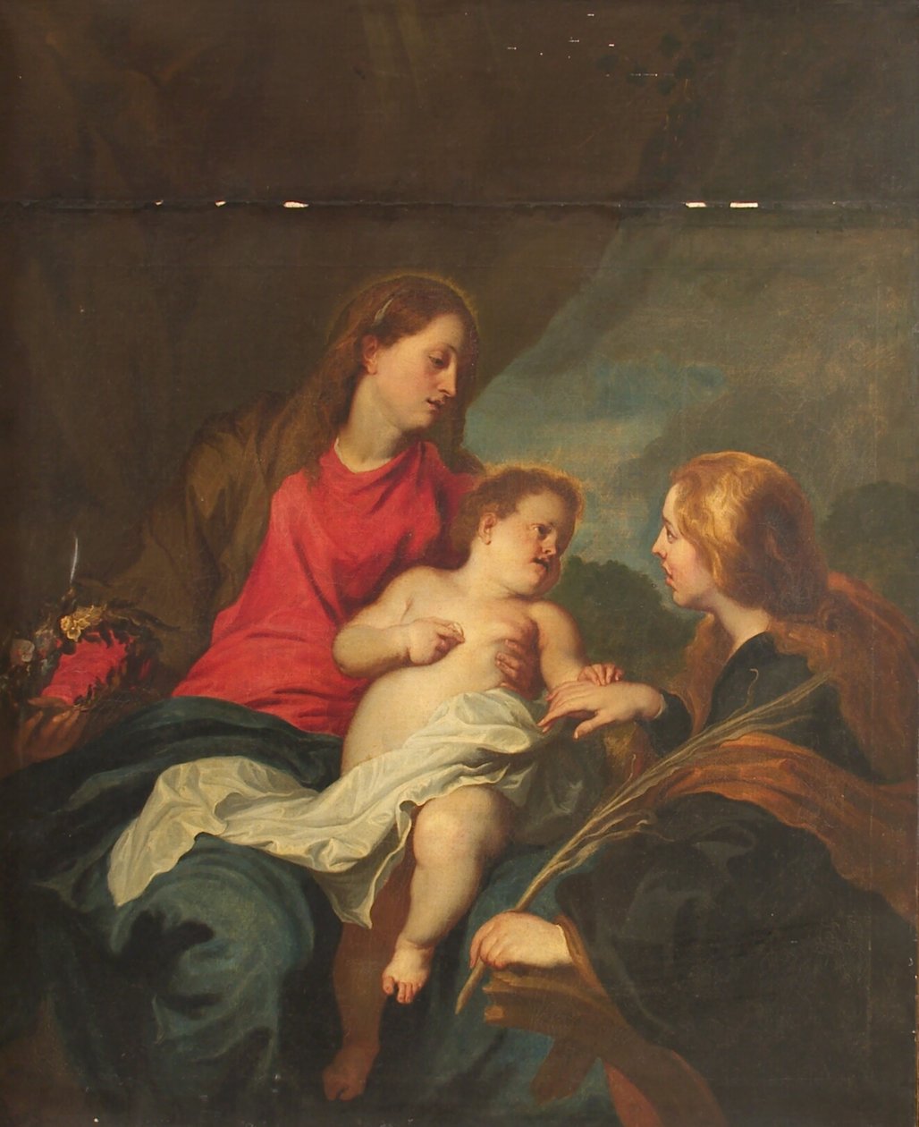 Mistyczne małżeństwo św. Katarzyny Aleksandryjskiej autorstwa Anthony van Dyck