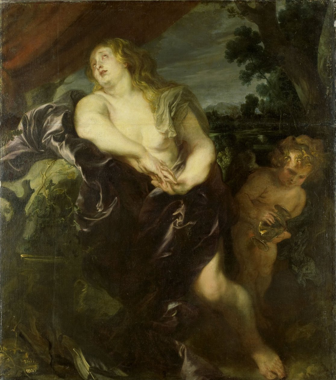 Pokutująca Maria Magdalena, 1620-35 autorstwa Anthony van Dyck