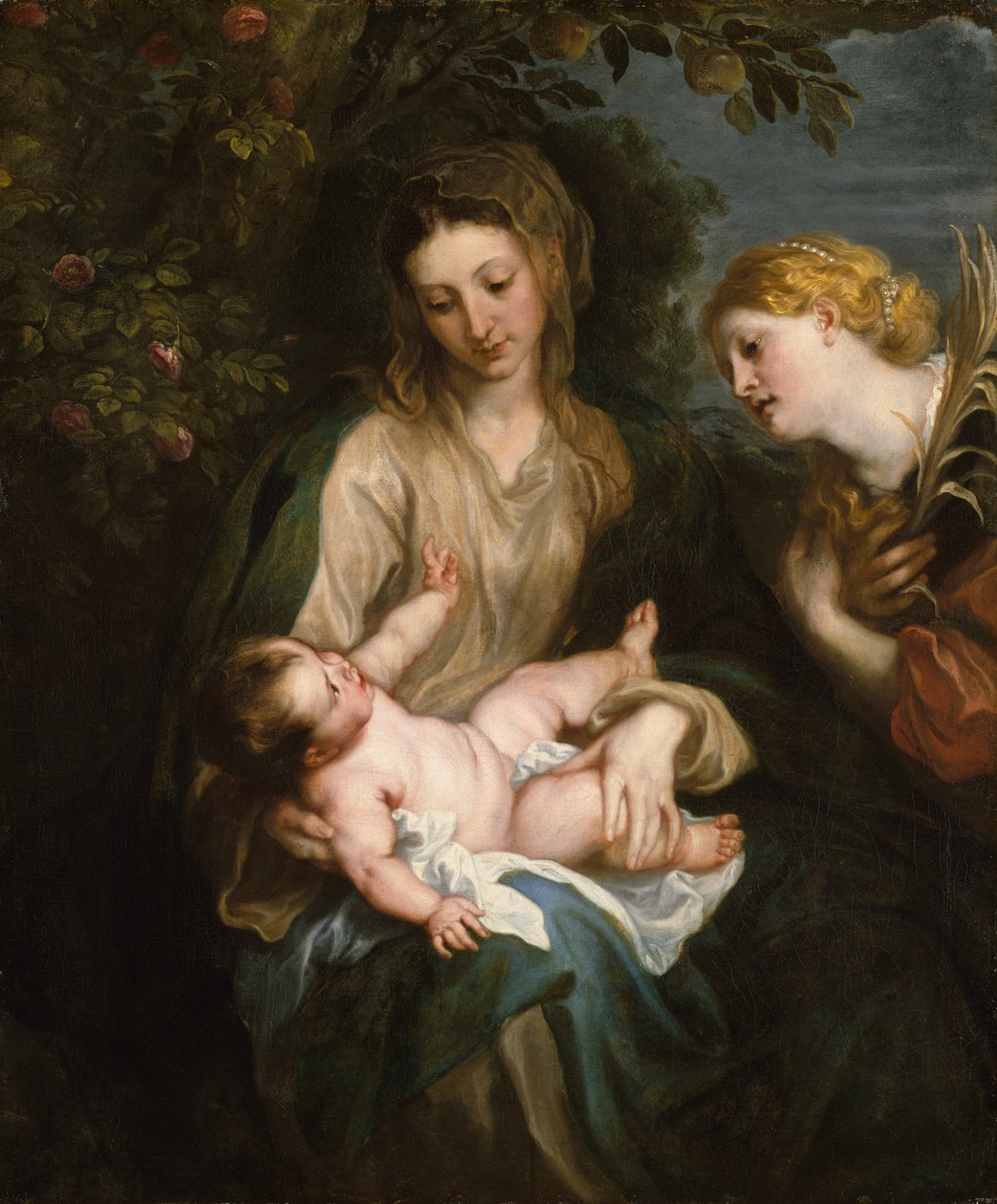 Dziewica z Dzieciątkiem ze św. Katarzyną Aleksandryjską, ca. 1630. autorstwa Anthony van Dyck