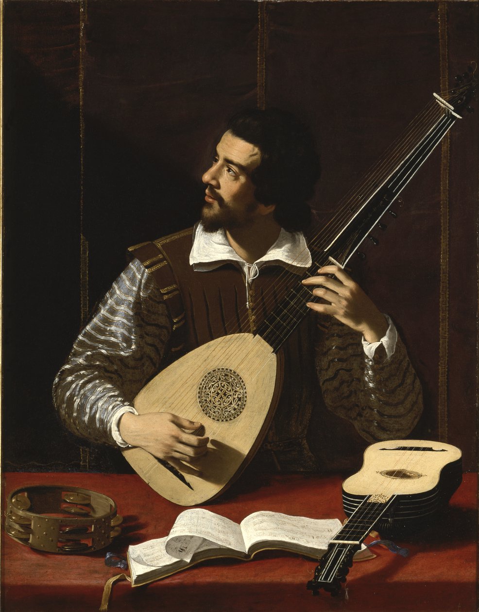 Gracz Theorbo, c.1611 autorstwa Antiveduto Gramatica