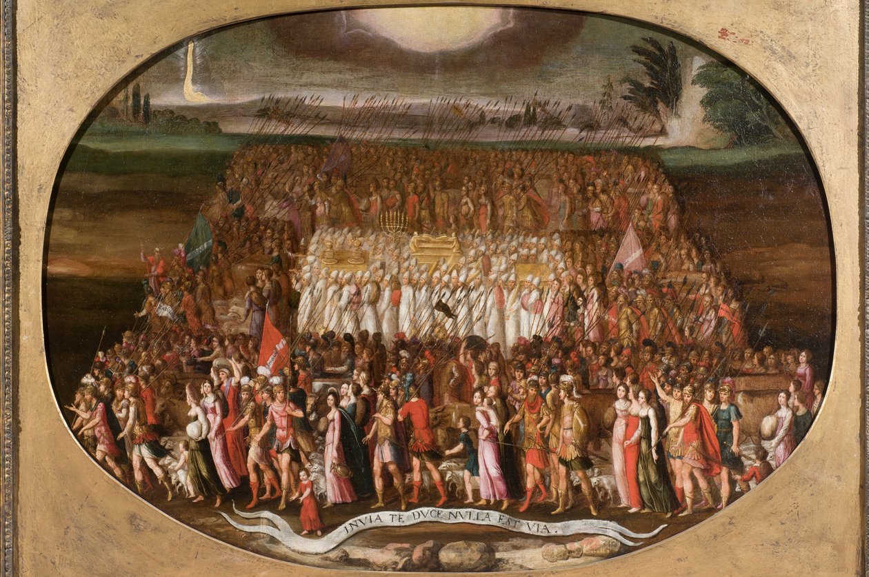 Exodus dwunastu plemion Izraela z Arką Przymierza autorstwa Antoine Caron