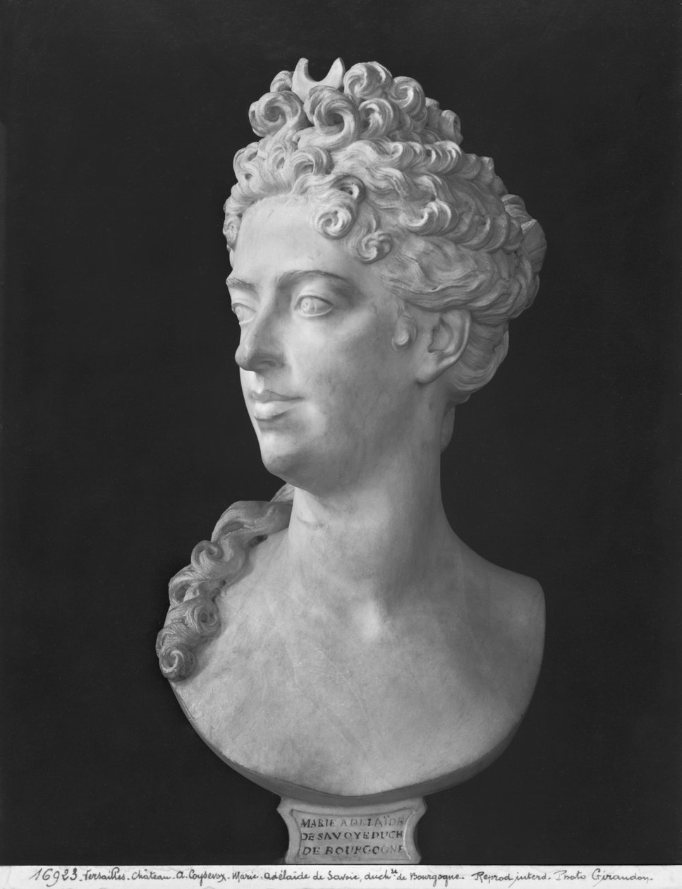Popiersie Marie-Adelaide de Savoie, księżnej Burgundii, 1710 (marmur) autorstwa Antoine Coysevox