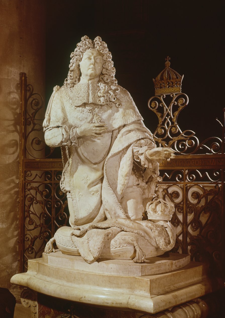 Ślub Ludwika XIII (1601-43) szczegół Ludwika XIV (1638-1715) 1715 (marmur) autorstwa Antoine Coysevox