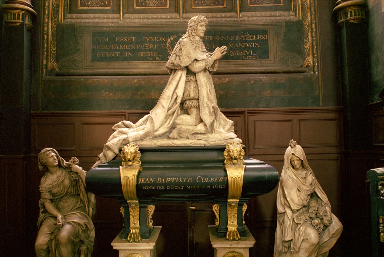 Grób Jean-Baptiste Colbert de Torcy (1619-83) c.1685-87 (marmur i pozłacany brąz) (patrz także 248119 i 248120) autorstwa Antoine Coysevox