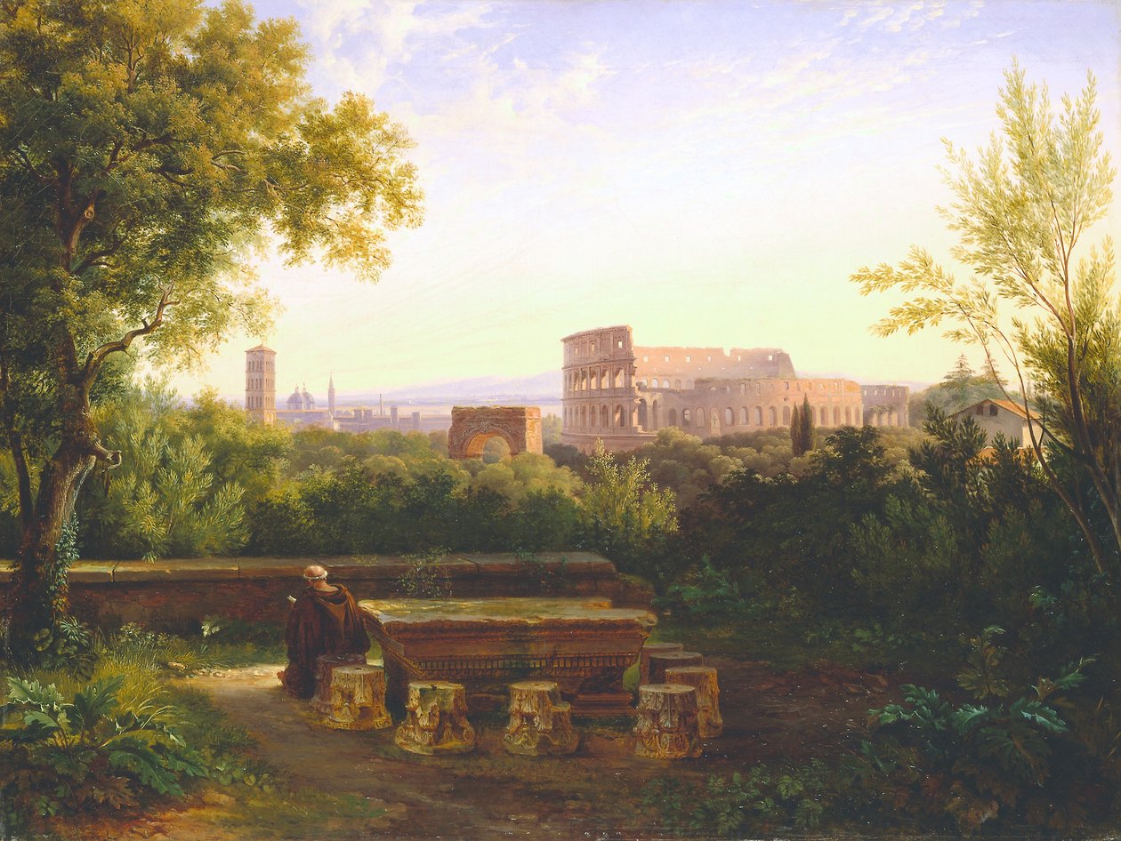 Widok Koloseum z Orti Farnesiani, 1833 autorstwa Antoine Fèlix Boisselier