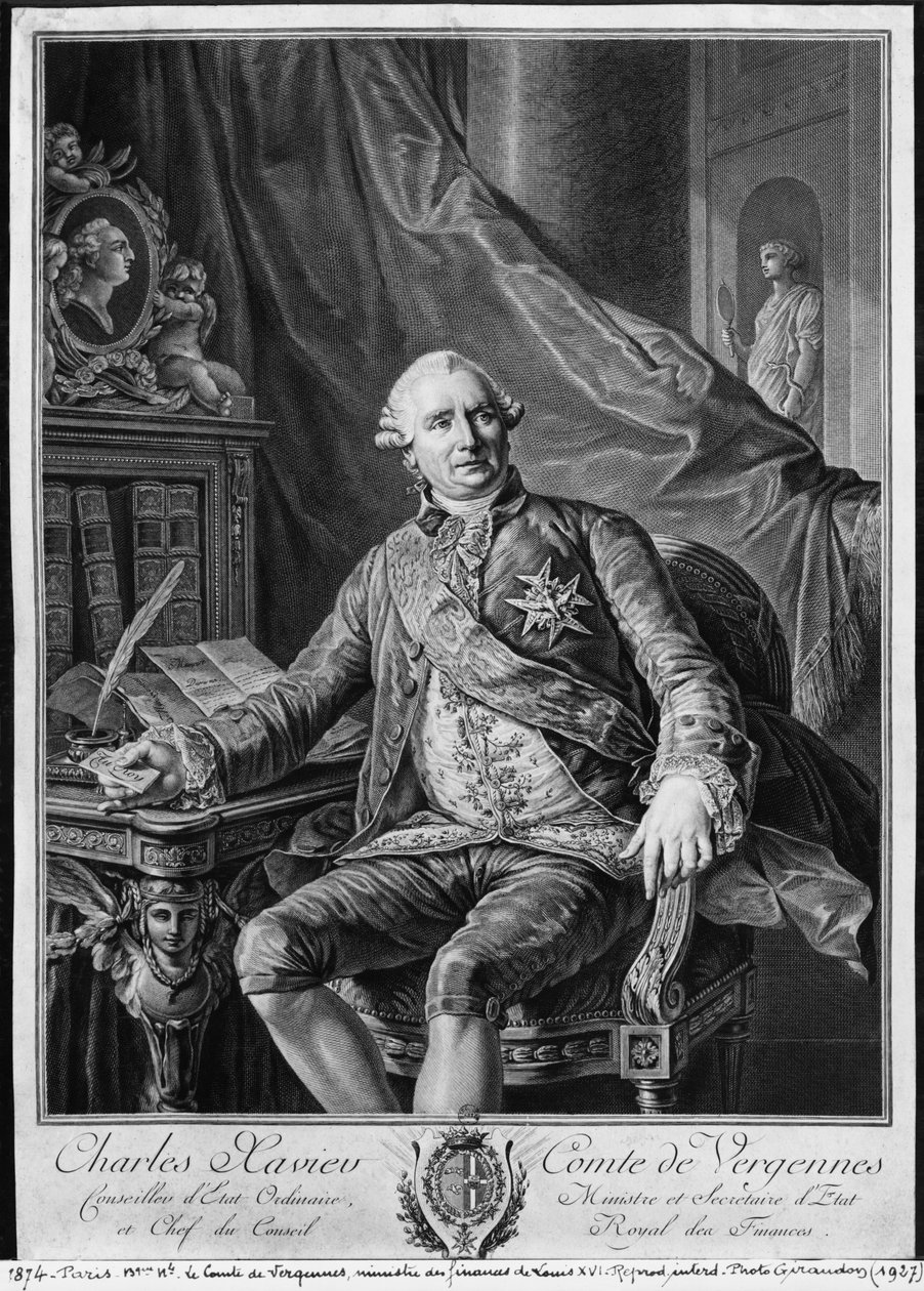 Charles Gravier, hrabia Vergennes, ryty przez Vicenzio Vangelisti (1738-98) c.1774 autorstwa Antoine François Callet