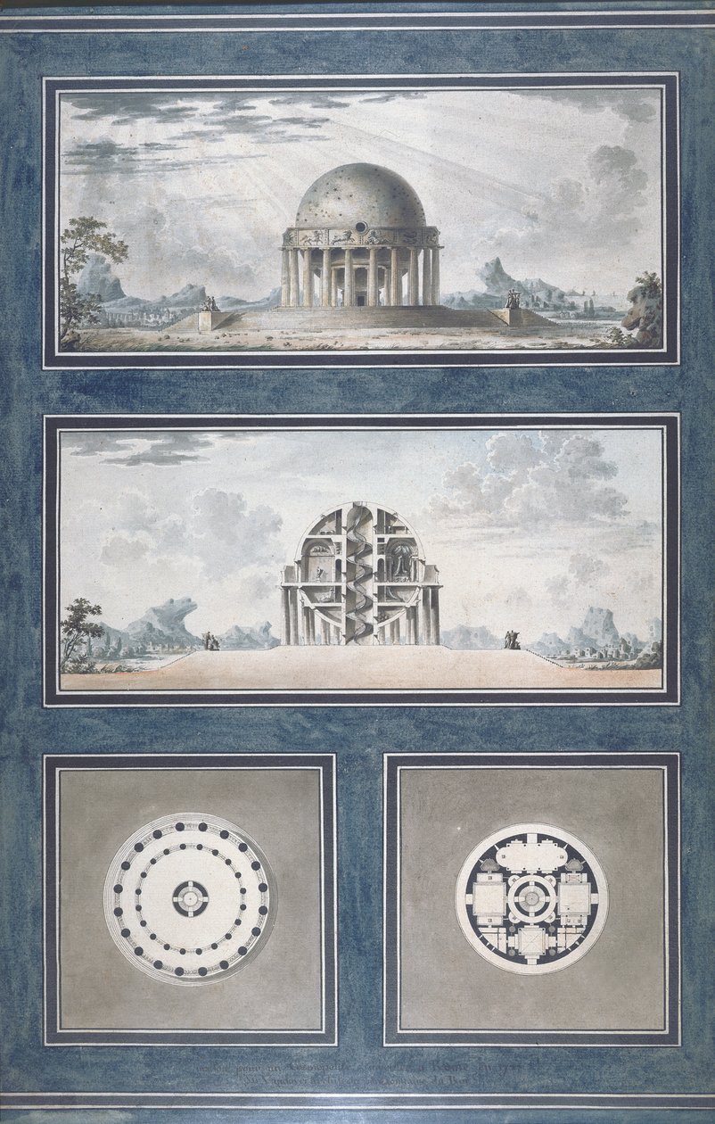 Projekt domu dla kosmopolity, 1783 autorstwa Antoine Laurent Thomas Vaudoyer