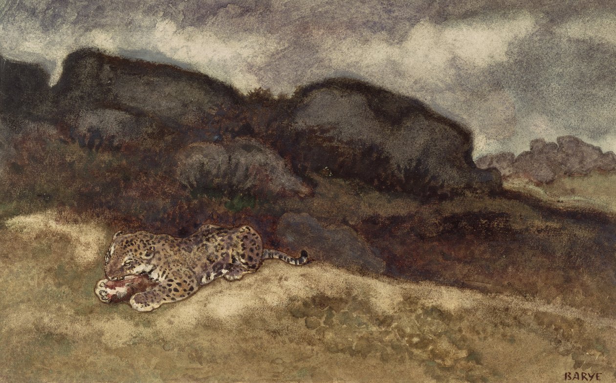 Jaguar pożerający swoją ofiarę autorstwa Antoine Louis Barye