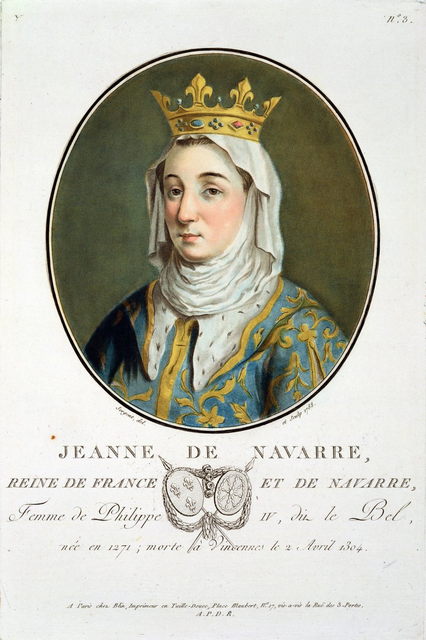 Portret Jeanne de Navarre (1271-1304), 1788 autorstwa Antoine Louis Francois Sergent Marceau