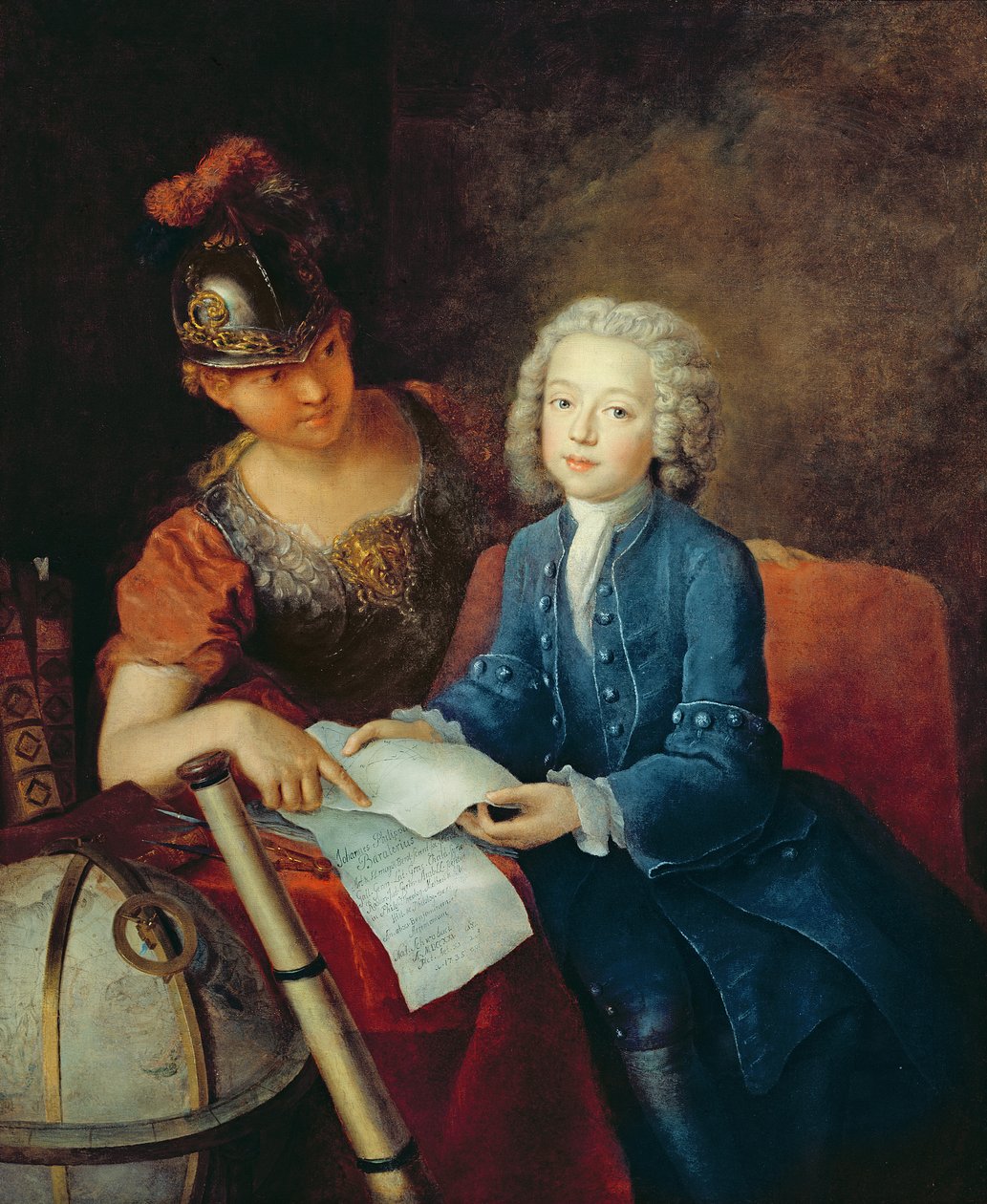 Jean-Philippe Baratier (1721-40) przedstawiony Minerwie, 1735 autorstwa Antoine Pesne