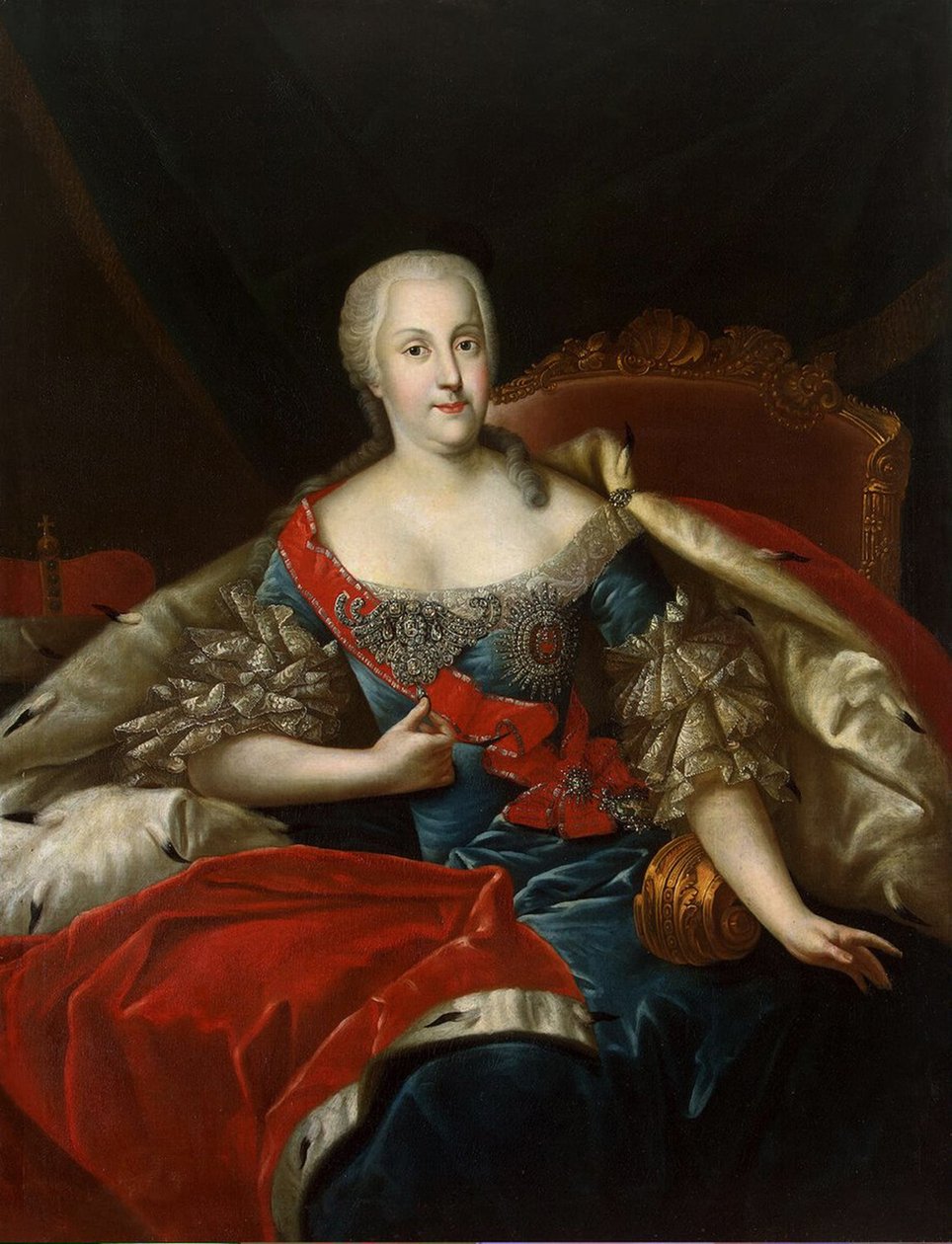 Portret Johanny-Elizabeth, elektorki Anhalt-Zerbst, c.1746 autorstwa Antoine Pesne