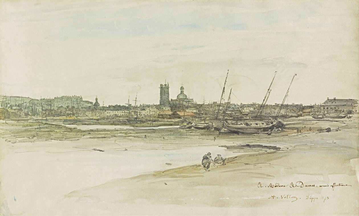 Widok na port w Dieppe autorstwa Antoine Vollon