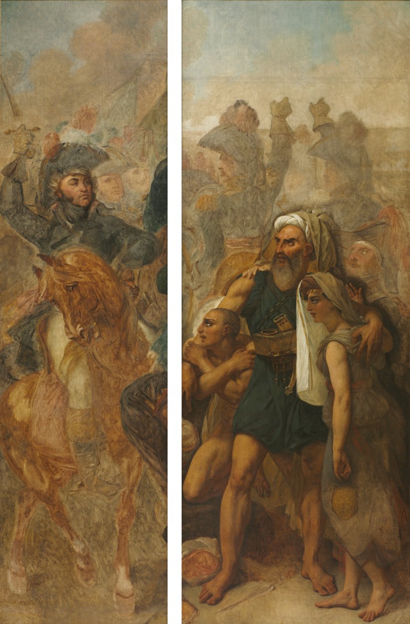 Generał Jean-Baptiste Kléber i rodzina egipska (Szkice do „Bitwa pod piramidami”) autorstwa Antoine-Jean Gros