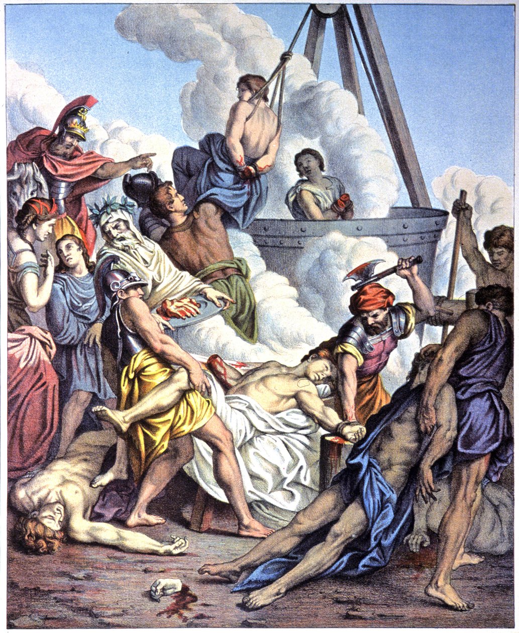 Męczeństwo Machabeuszów, połowa XIX wieku (ilustracja) autorstwa Antoine (after) Dieu