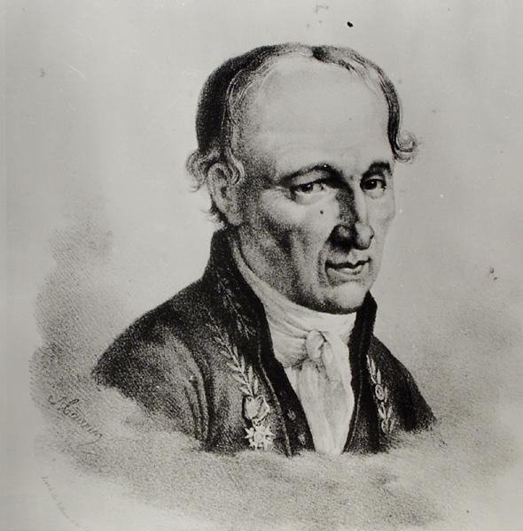 Portret Rene Just Hauy (1743-1822) (lito) (zdjęcie czarno-białe) autorstwa Antoine (after) Maurin