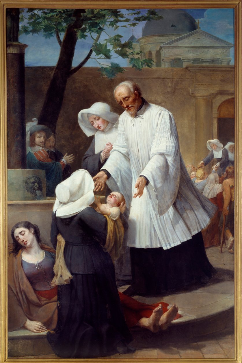 Św. Wincenty a Paulo (1581 - 1660) opiekujący się pestycydami (Św. Obraz Antoine