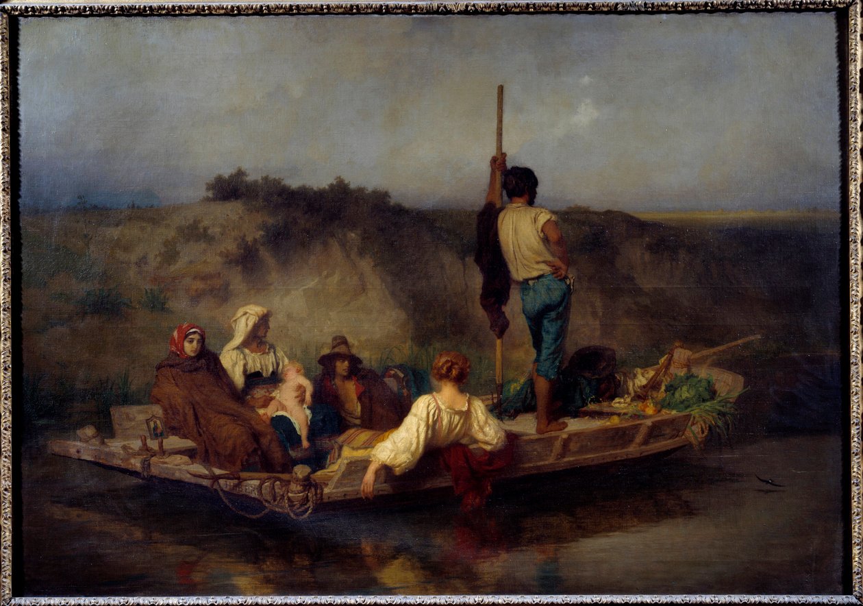 Mal"aria Malaria: włoska rodzina uciekająca przed zarazą. Obraz: Ernest Antoine Auguste Hebert autorstwa Antoine Auguste Ernest Herbert or Hebert